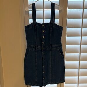 PAIGE Dark Indigo Denim Button-Front Dress